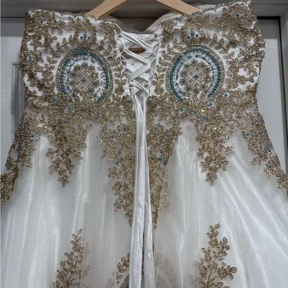 Camille La Vie White and Gold Maxi Dress - Picture 5 of 8